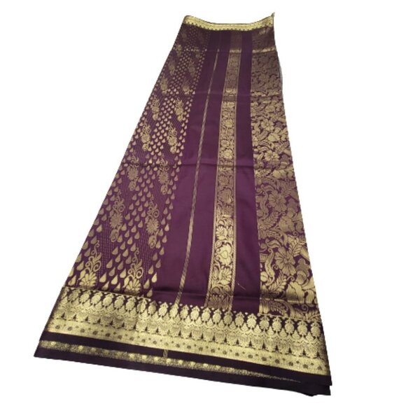 Purple and Gold Saree - Unstitched- NEW ! - Picture 2 of 10